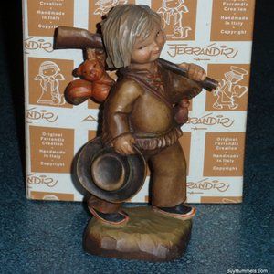Ferrandiz Anri "Tracker" Hand Carved Wood Figurine #651411 Italy 6" With Box!